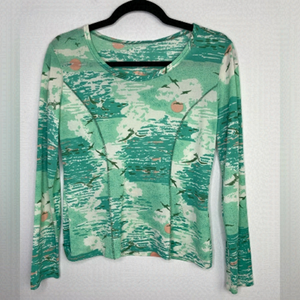 Y2k ocean view print mesh style top